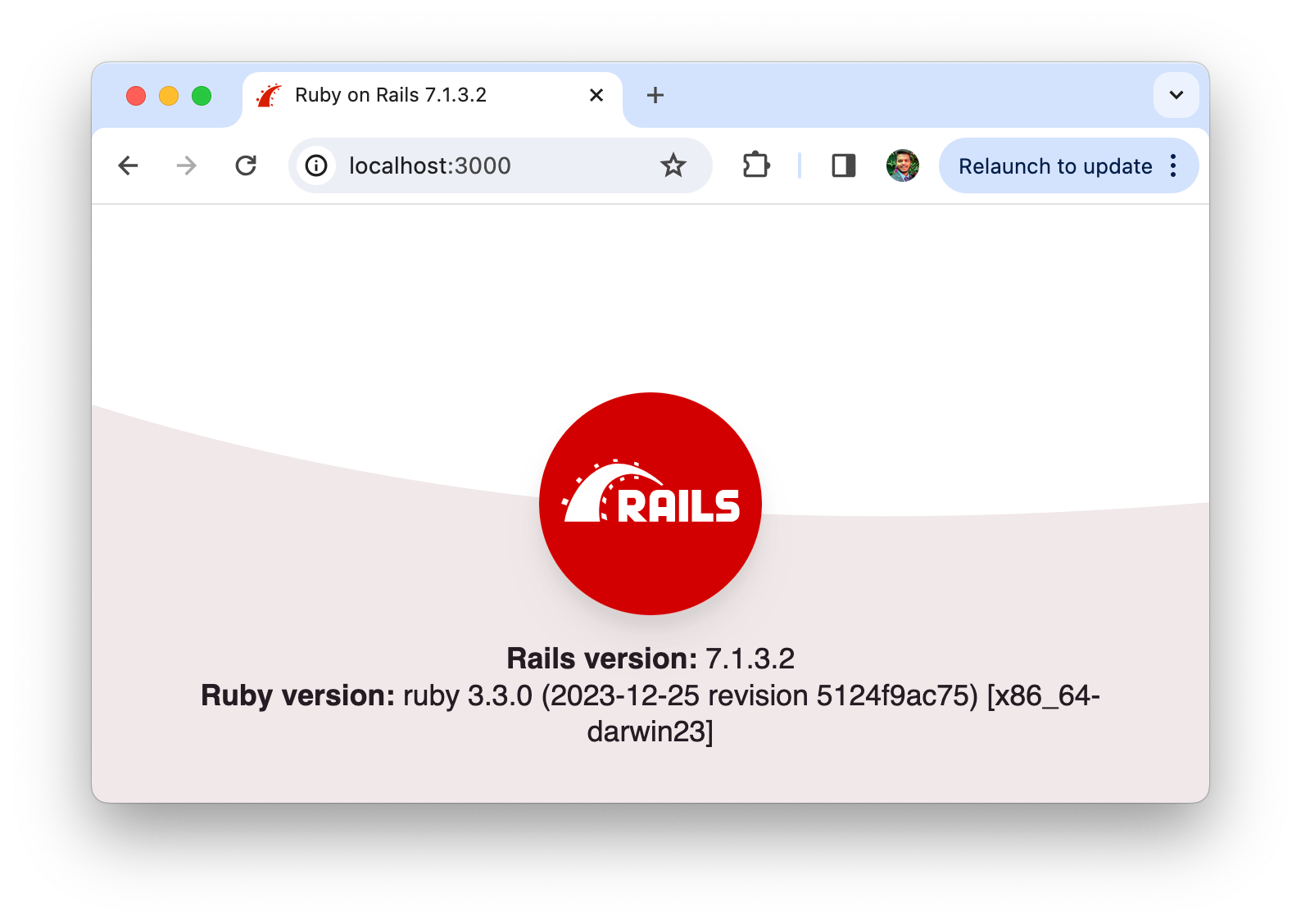 rails welcome page
