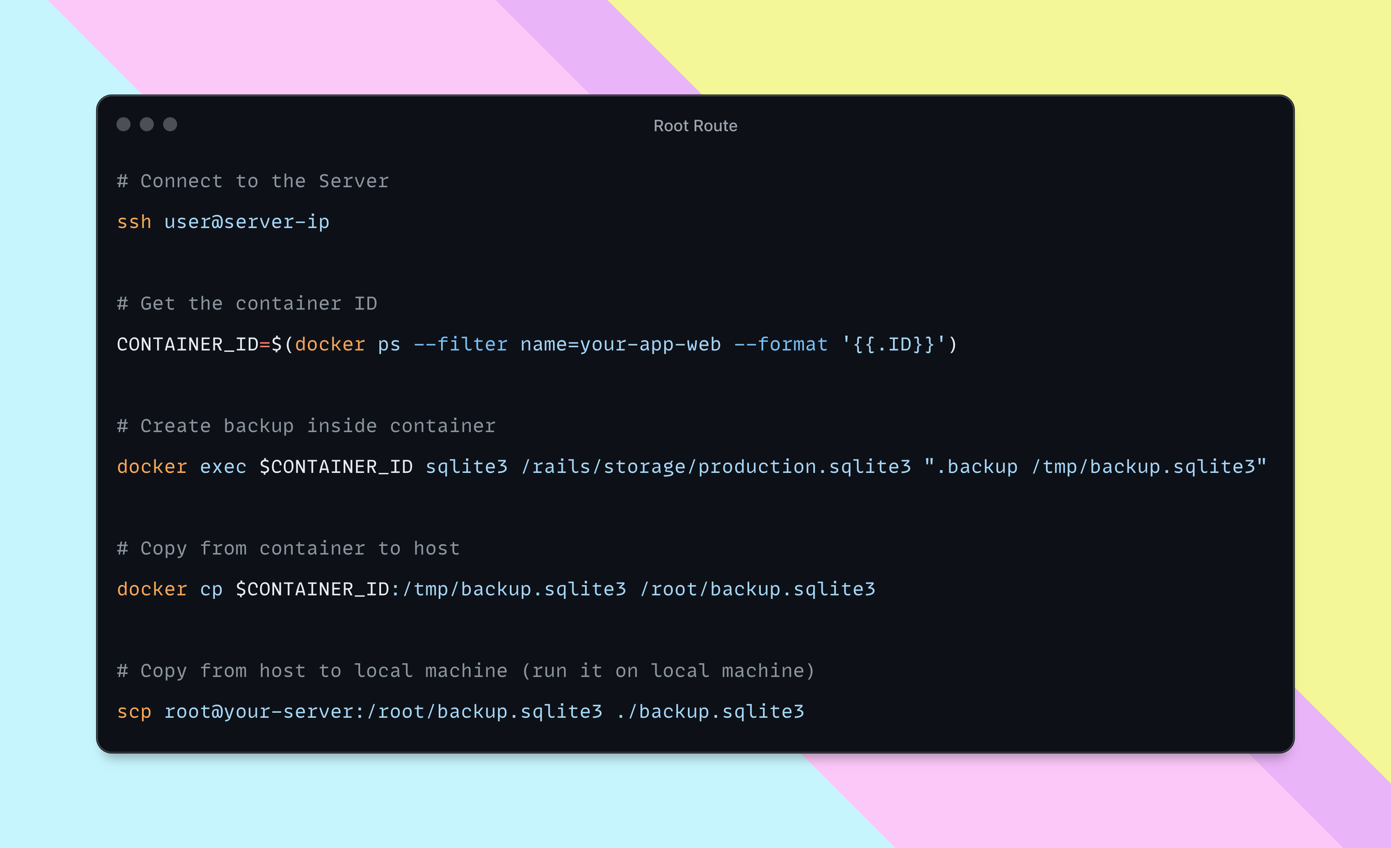 Backup SQLite from a Containerized Rails App Deployed with Kamal