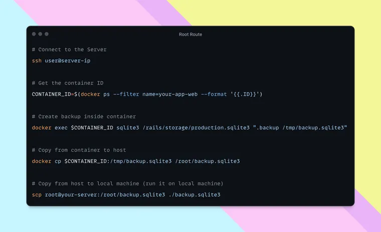 Backup SQLite from a Containerized Rails App Deployed with Kamal